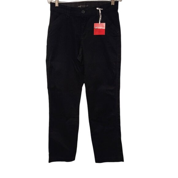 LEE Sinfully Soft Pants Comfort‎ Fit Straight Leg Black Womens Sz 6 Medium NEW - Picture 1 of 11